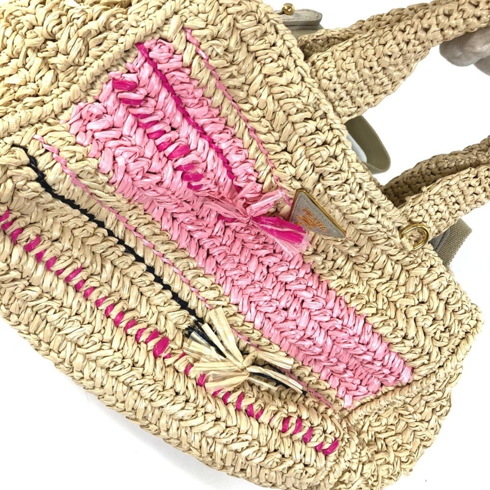 PRADA Cream Raffia Shoulder Bag - Picture 7 of 10